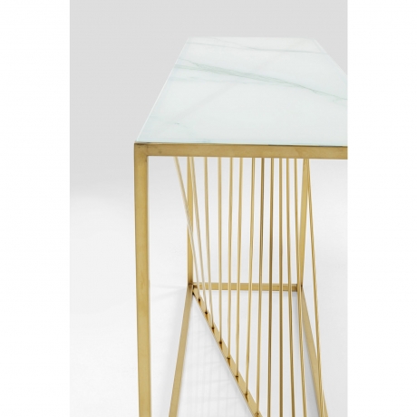 Консоль Luxury, коллекция "Роскошь" 142*88*42, Стекло, Сталь, Белый