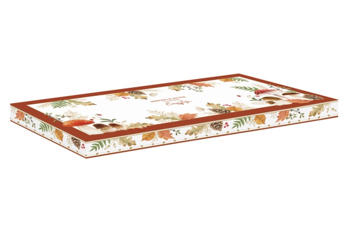 Блюдо, 35х15 см, фарфор P, белое, прямоугольное, Грибы и листья, Autumn Breeze, Easy Life