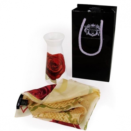 Ваза для цветов + платок Роза, 15 см, Ceramiche Viva