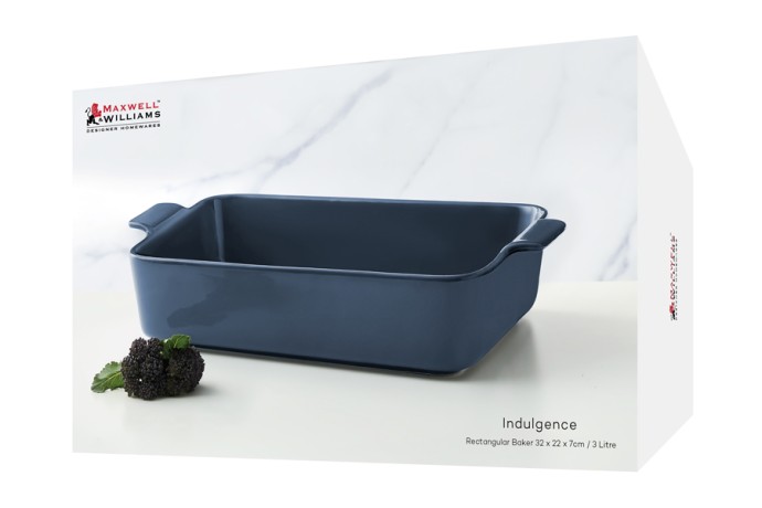 Форма для запекания, 32х22 см, фарфор P, прямоугольная, синяя, Indulgence Maxwell & Williams