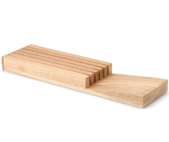 Подставка для ножей Continenta, каучуковое дерево, 29,5х11х3,5 см.