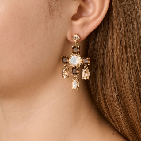 Серьги LEONORA SG GOLDEN /BROWN