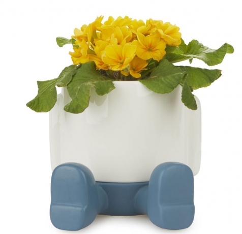 Кашпо керамическое для цветов Mr. Sitty синее, 20 см. Balvi