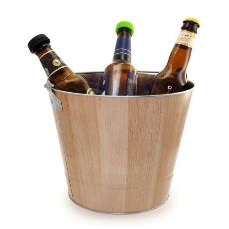 Металлическое ведро для льда цвета "под дерево" Pulltex