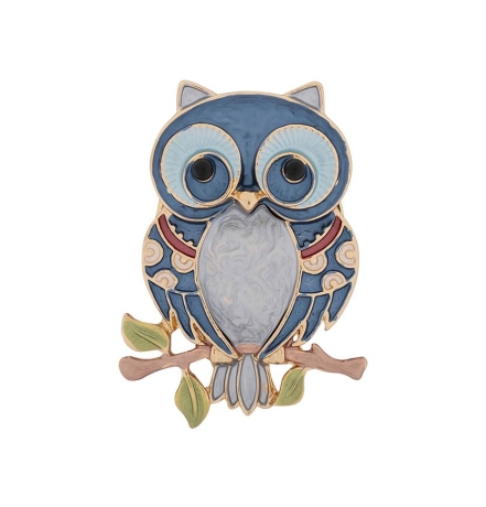 Брошь Сова на ветке XZ0869.21 BL/G Shadore