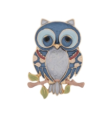 Брошь Сова на ветке XZ0869.21 BL/G Shadore