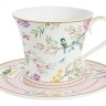 Чашка с блюдцем Пение птиц, 0,35 л. Easy Life
