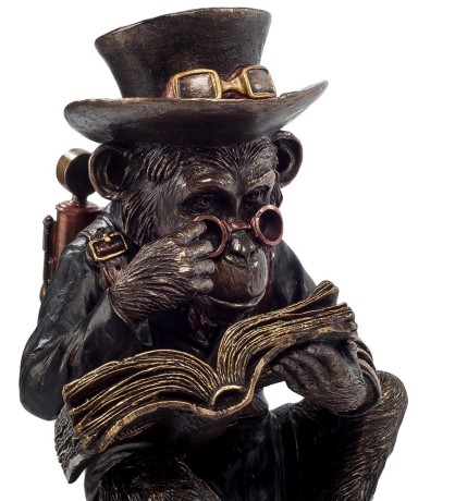 WS-193 Статуэтка в стиле Стимпанк "Обезьяна с книгой"