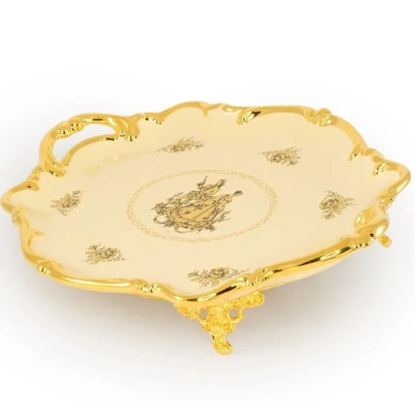 Поднос с ручками, 46x32x10 см. AMANTE CREMA, керамика