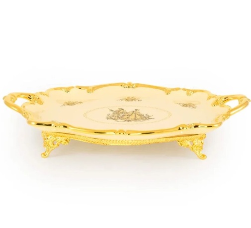 Поднос с ручками, 46x32x10 см. AMANTE CREMA, керамика