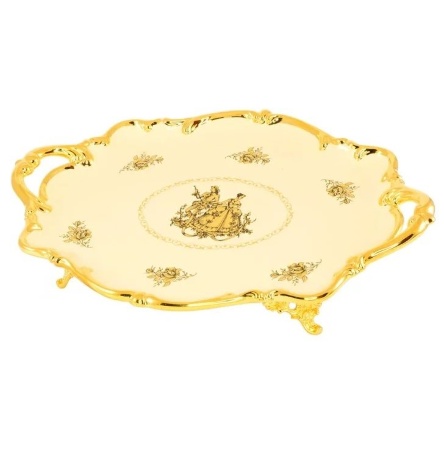 Поднос с ручками, 46x32x10 см. AMANTE CREMA, керамика