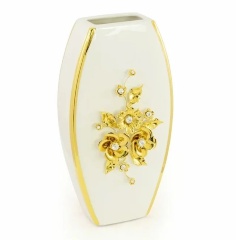 Ваза, декор цветы, 13x7x25 см. EMOZIONI, керамика, swarovski