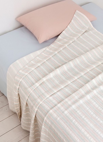 Покрывало "CANDY" 210х150 см. экрю/розовый/голубой, Devilla