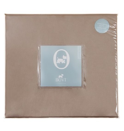 Простыня на резинке (SB), сатин, 180x200x30см. капучино, BOVI