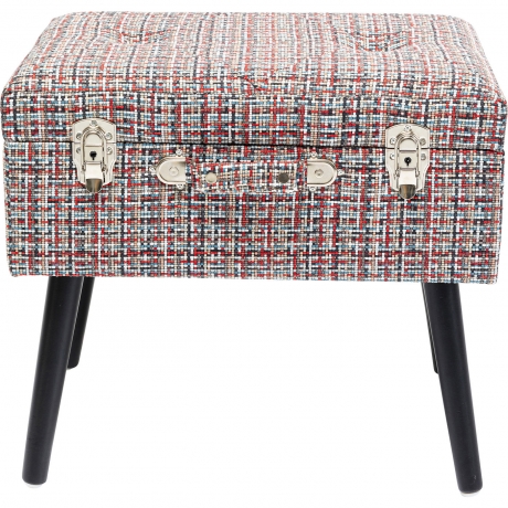 Пуф Suitcase, коллекция "Чемодан" 50*45*35, Полиэстер, Лен, Полиуретан, Сосна, Красный