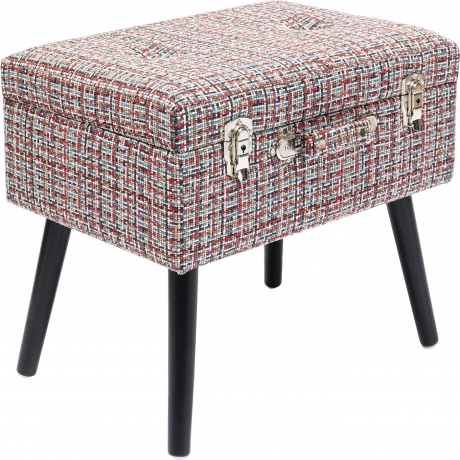Пуф Suitcase, коллекция "Чемодан" 50*45*35, Полиэстер, Лен, Полиуретан, Сосна, Красный