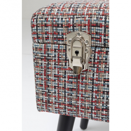 Пуф Suitcase, коллекция "Чемодан" 50*45*35, Полиэстер, Лен, Полиуретан, Сосна, Красный