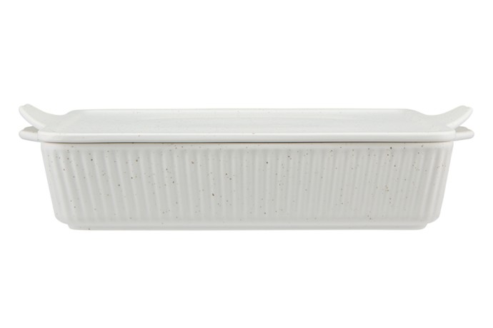 Форма для запекания, 33х23 см, с крышкой, фарфор P, прямоугольная, молочная, в крапинку, Speckle Maxwell & Williams