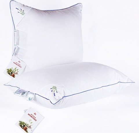 Подушка средняя из Фитолинии "Лаванда Антистресс", 50х68 см. в комплекте ароматное саше из натуральной лаванды, Natures