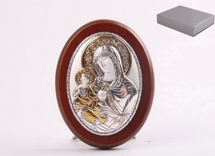 Икона "дева мария" овальная.