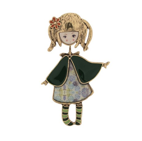 Брошь Девочка в манто XZ0989.17 G/G Shadore