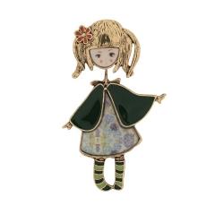 Брошь Девочка в манто XZ0989.17 G/G Shadore