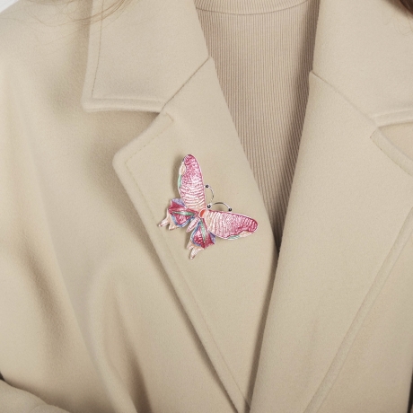 Брошь Бабочка Махаон XZ1131.9 R/S Shadore