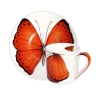 Чашка с блюдцем кофейная Butterfly, 100 мл. цвет: красный, FREEDOM Taitu