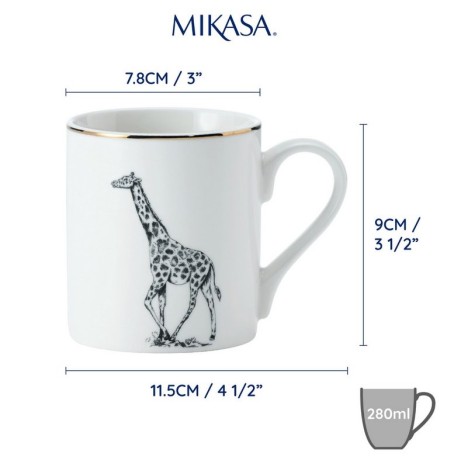 Кружка фарфоровая Жираф Mikasa, 280 мл. Kitchen Craft