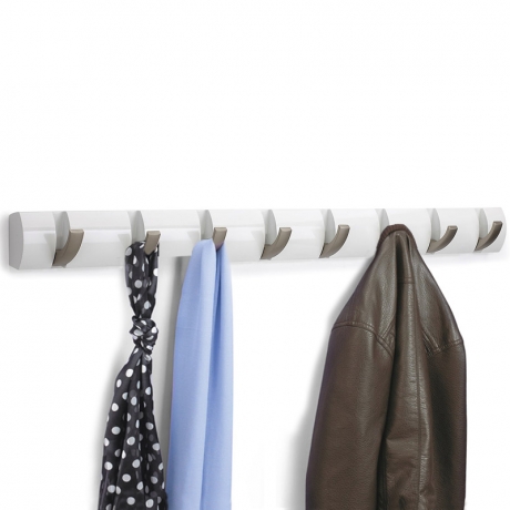 Вешалка настенная горизонтальная Flip, 8 крючков, белая, Umbra