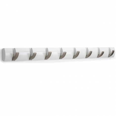 Вешалка настенная горизонтальная Flip, 8 крючков, белая, Umbra