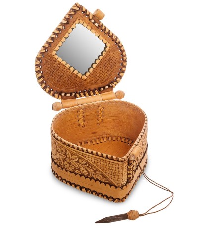 BST-324/ 1 Шкатулка "Розы" (береста)