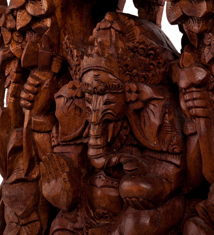 17-002 Панно резное "Ганеша - Бог Изобилия" (суар, о.Бали)