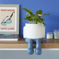 Кашпо керамическое для цветов Mr. Dangly синее, 22 см. Balvi