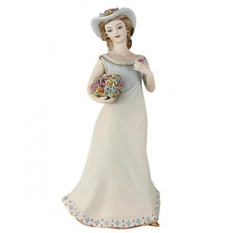 Статуэтка Дама с корзиной цветов, 30 см, Sabadin