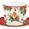 Чашка с блюдцем Рождественские ягоды, 0,37 л. Easy Life