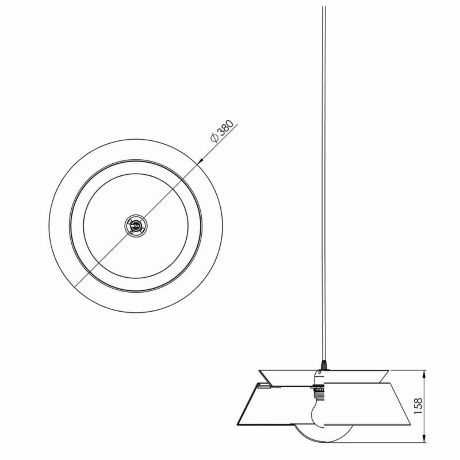 Плафон Cuna black, 38х16 см. Umage