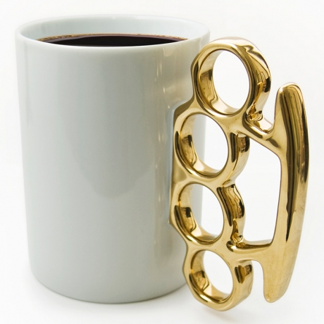 Кружка Knuckle, белая/золотистая, thabto