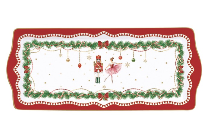 Блюдо, 35х15 см, фарфор P, белое, прямоугольное, Щелкунчик и фея, Magie de Noel, Easy Life