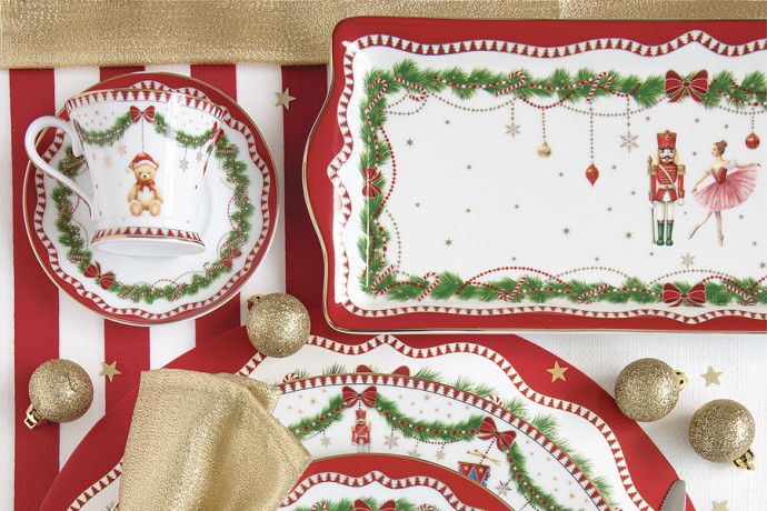 Блюдо, 35х15 см, фарфор P, белое, прямоугольное, Щелкунчик и фея, Magie de Noel, Easy Life