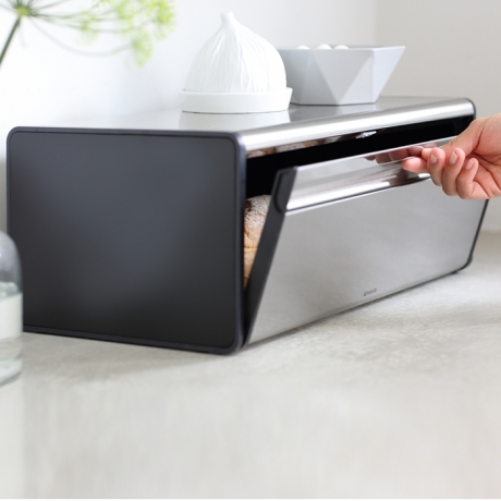 Хлебница с откидной крышкой, Стальной матовый (FPP) Brabantia