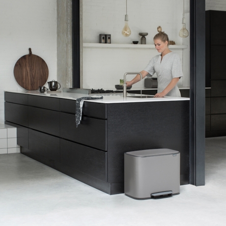 Мусорный бак Bo  (3 x 11 л), Платиновый Brabantia