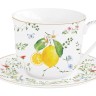 Чашка с блюдцем Цветы и лимоны, 0,37 л. Easy Life