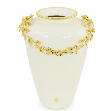 Ваза, декор цветы, 24x36 см. EMOZIONI, керамика, swarovski