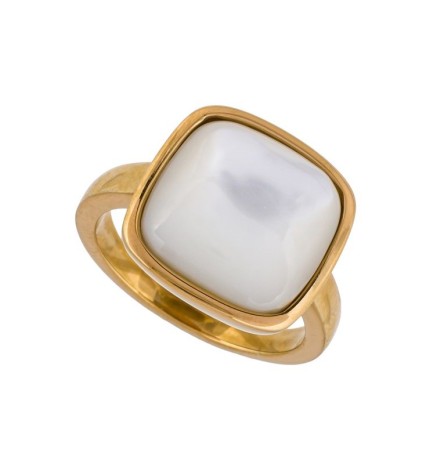 Кольцо Куб SHELL WHITE KR02914-2/8 BW/G Fiore Luna