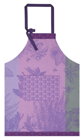 Фартук, 90х96 см. 100% хлопок, фиолетовый, MIEL DE NECTAR Le Jacquard Francais