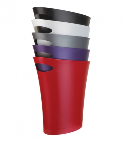 Контейнер мусорный Skinny белый металлик, Umbra