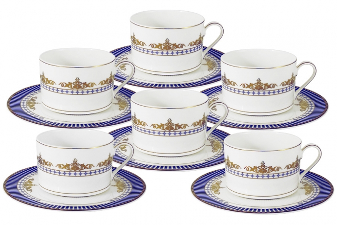 Чайный набор на 6 персон "Флагман" 12 предметов Naomi, 250 мл.