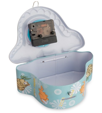 BX- 51/4 Метал. копилка с часами "Динозаврик"