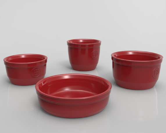 Рамекин набор из 2 шт. №8 Emile Henry, 8,5x8,5x8 см. 200 мл., гранат